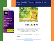 Tablet Screenshot of irishbankholidays.com